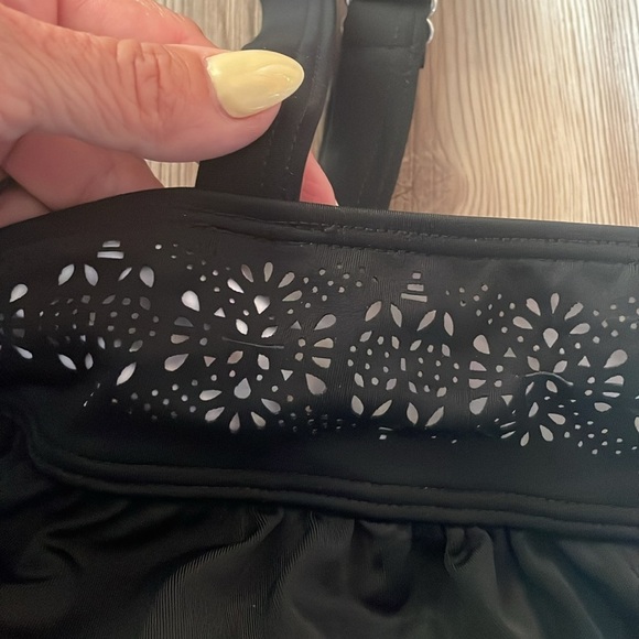 Swimsuits For All Laser Cut Blouson Tankini Set Black Plus size 18 NEW Beach - Picture 2 of 16